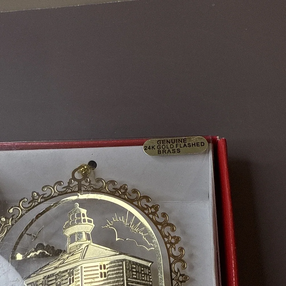 Nation's Treasures ALASKA Christmas Ornament  24K Gold Flashed Brass